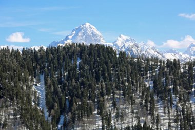 bölgedeki İtalyan Alplerinin ortasından panoramik görünüm Friuli Venezia Giulia adlı