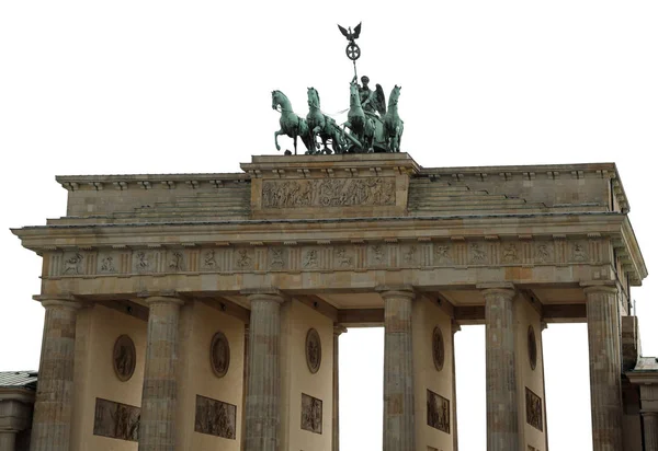 それに つの馬とカドリガのドイツでベルリンの偉大なブランデンブルク門 Isymbol — ストック写真
