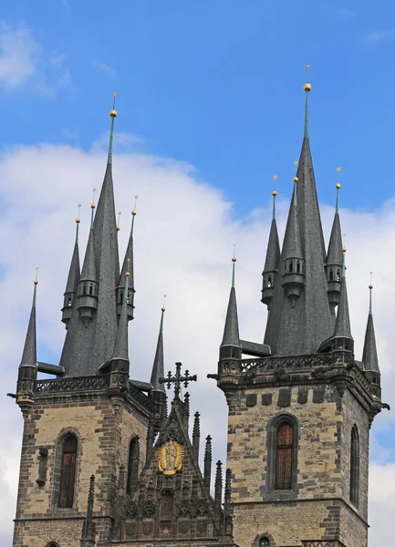 Prag Tschechische Republik Glockenturm Der Kirche Unserer Lieben Frau Vor — Stockfoto