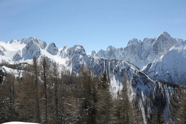Вид Европейские Альпы Вблизи Итальянской Австрийской Национальной Границы — стоковое фото