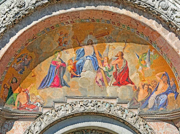 Mosaik Saint Mark Basilica Med Jesus Venedig Italien - Stock-foto