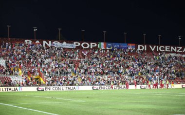 Vicenza, VI, İtalya - 2 Eylül 2016: futbol maçı İtalya milli futbol takımı ve Sırbistan altında 21 Olsen Stadyumu'nda arasında