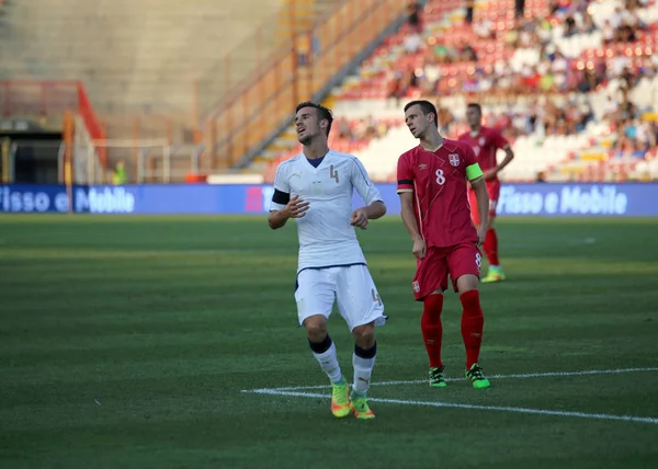 Vicenza, VI, İtalya - 2 Eylül 2016: Verre Valerio futbol maçı İtalya milli futbol takımı ve Sırbistan U21