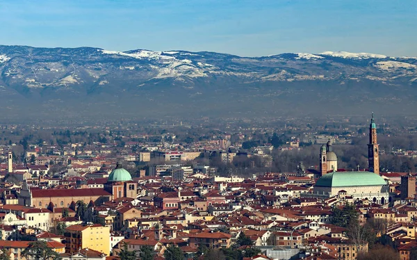 Nazývá Vicenza Itálii Široké Panoráma Města Basilica Palladiana Kopule Katedrály — Stock fotografie