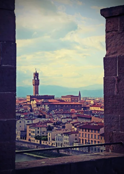 Tour Ancien Palais Ville Florence Italie Vue Depuis Une Tour — Photo