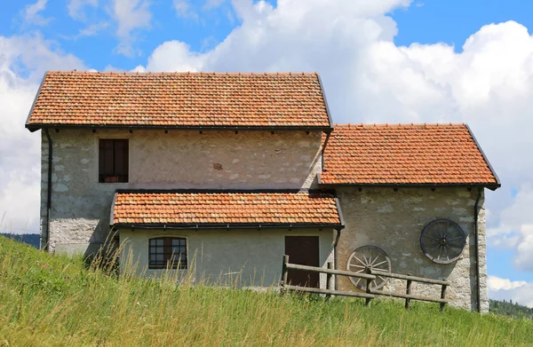 Antica Casa Montagna Dove Tempo Produceva Formaggio Con Latte Delle — Foto Stock