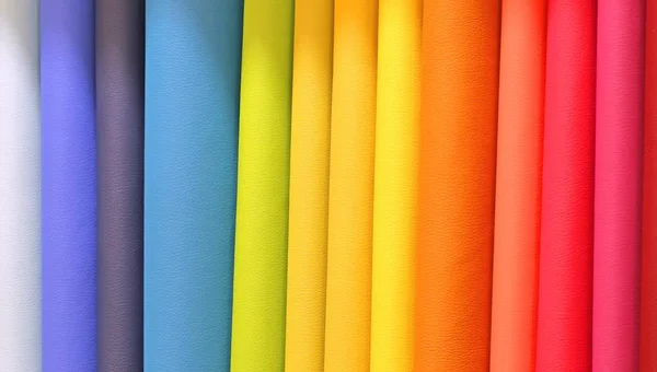 Sample Many Dyed Fabrics Various Colors Sale Haberdashery Shop Items — Stock Photo, Image