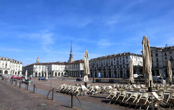 Turín Italia Agosto 2015 Piazza Vittorio Veneto Plaza Principal Ciudad — Foto de Stock