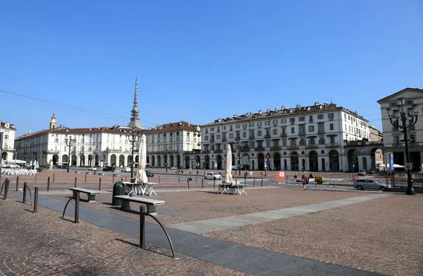 Turín Italia Agosto 2015 Piazza Vittorio Veneto Plaza Principal Ciudad — Foto de Stock