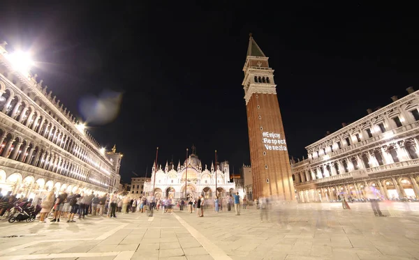 Venetië Italië September 2017 Grote Tekst Bell Tower Van Venetië — Stockfoto