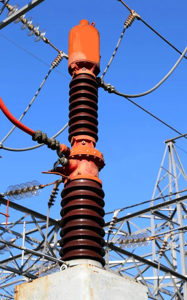 Elektryczne Urządzenie Pomiaru Prądu Napięcia Nowoczesnych Elektrowni Produkcji Energii — Zdjęcie stockowe