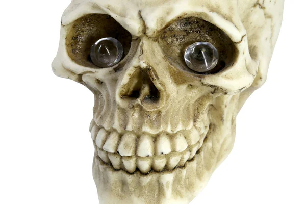 Calavera Humana Sonriente Con Diamantes Preciosos Las Cuencas Vacías Del — Foto de Stock