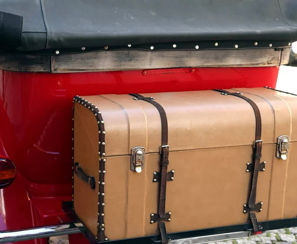 Red Vintage Car Luggage Old Trunk Stock Picture