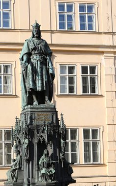büyük heykel, Charles IV Bohemya Kralı Prag Orta Avrupa'da