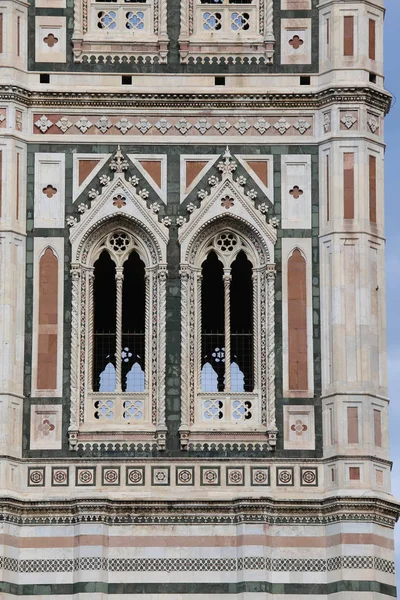Giotto Nun Çan Kulesi Talya Floransa Cephe Detay — Stok fotoğraf