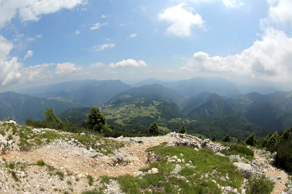 Bergketen Gefotografeerd Door Fisheye Lens Noord Italië — Stockfoto