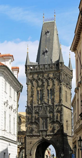 Tour Poussière Noircie Dans Ville Prague République Tchèque — Photo