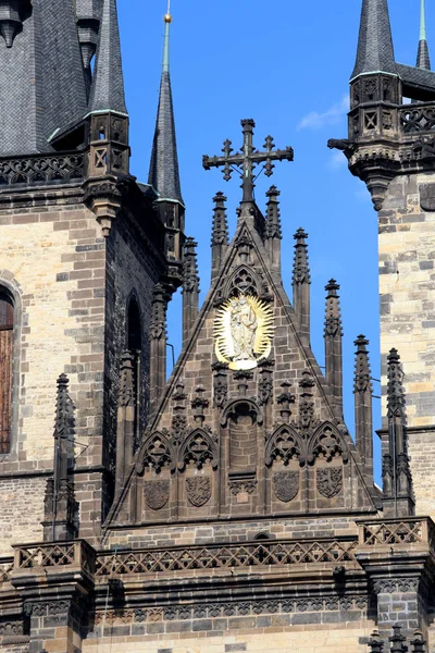 Prag Tschechische Republik Detail Der Kirche Unserer Herrin Vor Tyn — Stockfoto