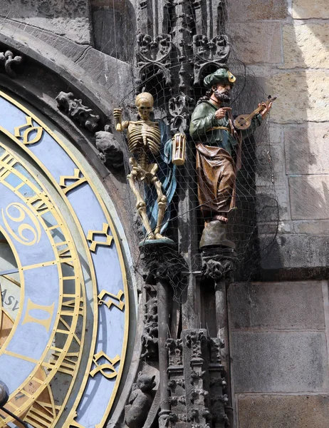 Prag Der Tschechischen Republik Antike Astronomische Uhr Mit Der Statue — Stockfoto