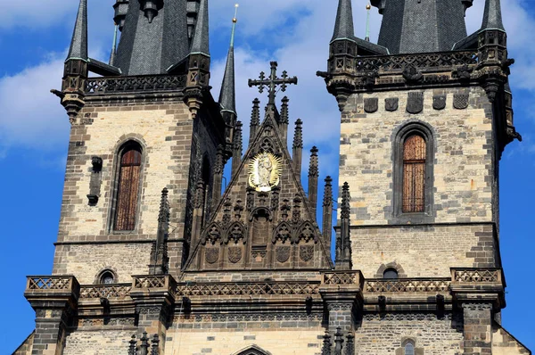 Деталь Церкви Пресвятой Богородицы Перед Тыном Праге — стоковое фото