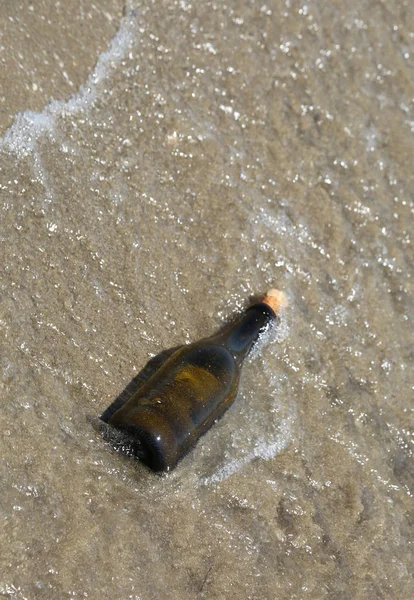 Message Bottle Sea — Stock Photo, Image