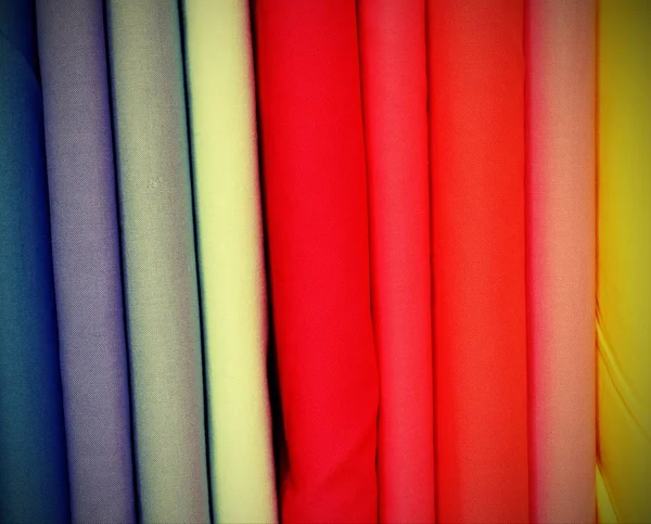 assortment of fabric in the Italian fashion store