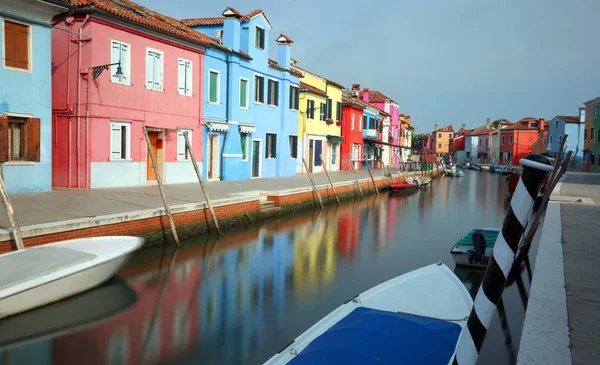 Grande Panorama Casas Coloridas Burano Island Perto Veneza Itália Com — Fotografia de Stock