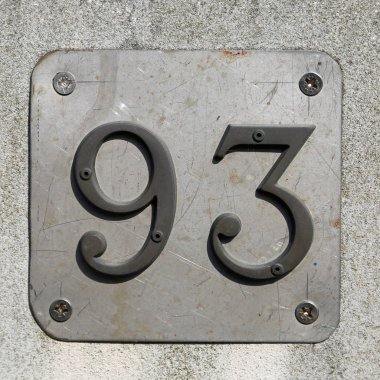 büyük metin sayı 93 metal harflerle