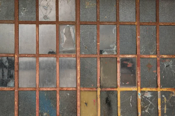 Фон Стекла Решетчатого Металла Двери Мастерской — стоковое фото