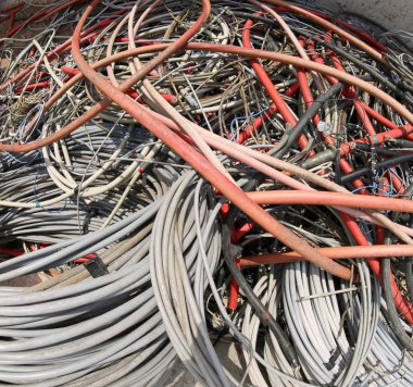 Elektrik kabloları Belediye çöp olarak geri dönüştürülebilir atık yönetimi için arka plan