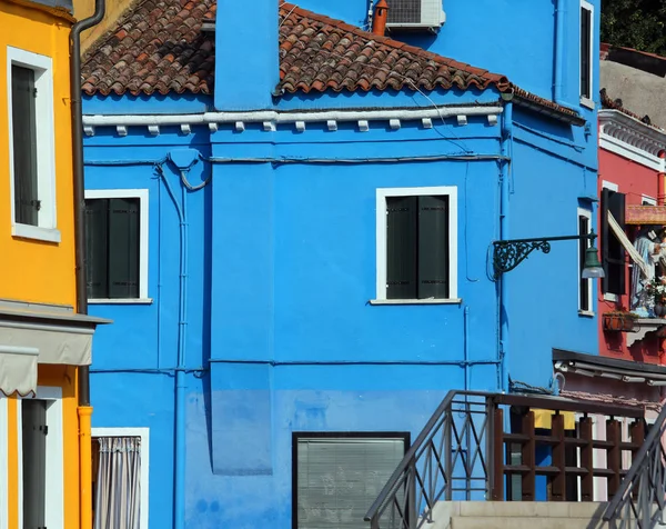 Mavi Dış Cephe Bir Evin Burano Adası Yakınlarında Venedik — Stok fotoğraf