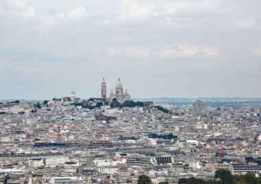 Paris Panorama Notre Dame Basilica Sacred Heart Eiffel Tower Bazilikası ile gelen