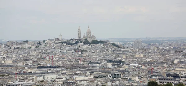Montmartre Hügel Und Herz Jesu Basilika Paris Vom Eiffelturm — Stockfoto