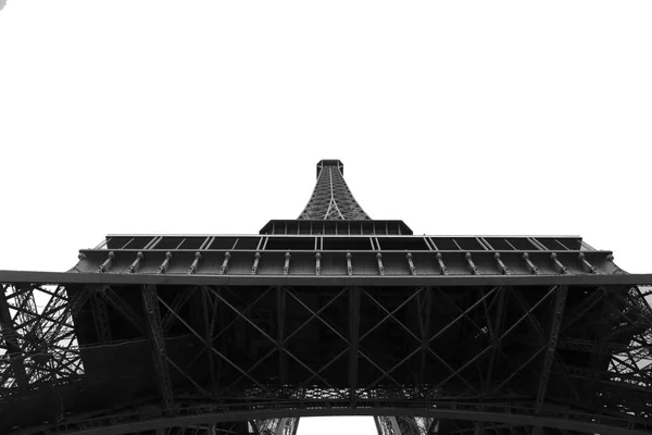 Eiffelova Věž Zadu Černé Bílé Paříži Francie — Stock fotografie