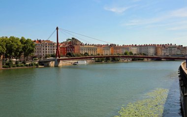 Lyon, Fransa ve Avrupa'nın büyük nehir Rhone Riveron