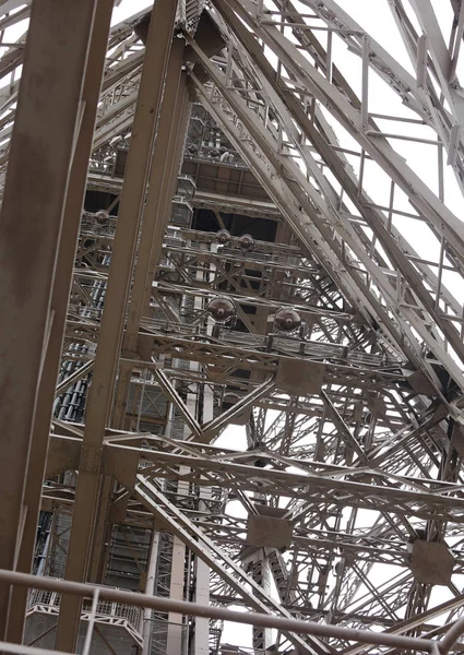 Szczegóły Struktury Wieży Eiffla Paryżu Francja — Zdjęcie stockowe