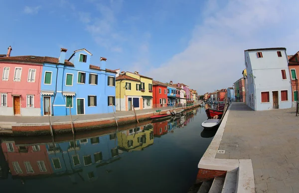 Huizen Met Veel Kleuren Het Eiland Burano Buurt Van Venetië — Stockfoto