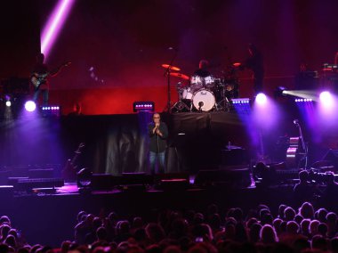 Verona, Vr, İtalya - 23 Eylül 2018: Live konser Verona Arena Venditti Antonello ünlü bir İtalyan şarkıcı