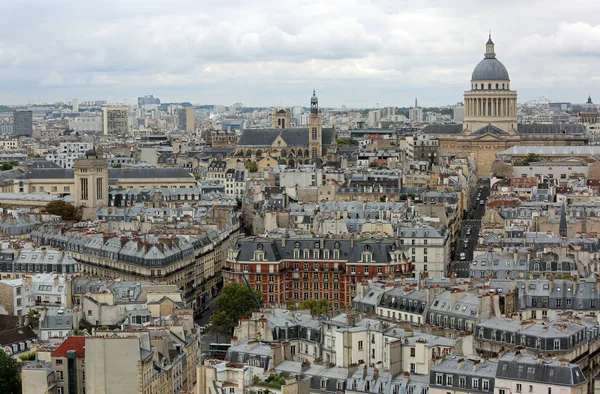 Panoramatický Pohled Paříži Notre Dame Velké Kopule Pantheonu — Stock fotografie