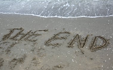 Son metin yaz deniz sahilde