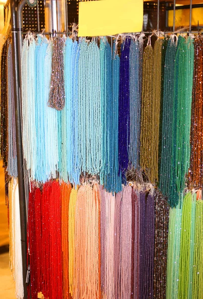 Shop Necklaces Colorful Stones Fashion Accessories — Stock Photo, Image