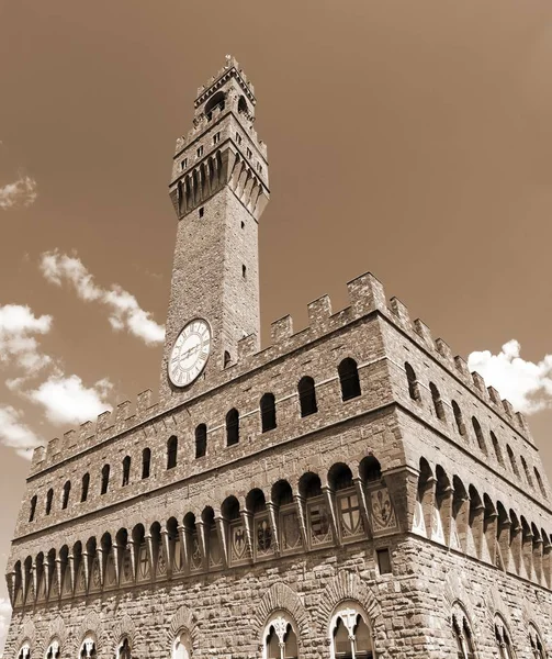 Firenze Italia Famoso Monumento Chiamato Palazzo Vecchio Palazzo Vecchio Lingua — Foto Stock