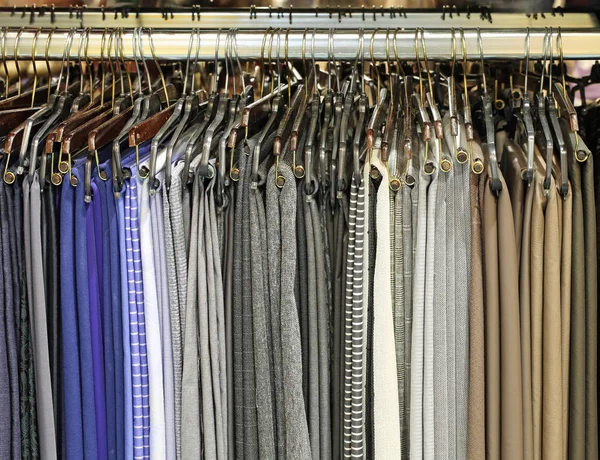 Fabrics Various Value Hanging Hanging Shop Various Fabrics Remnants — Stock Photo, Image