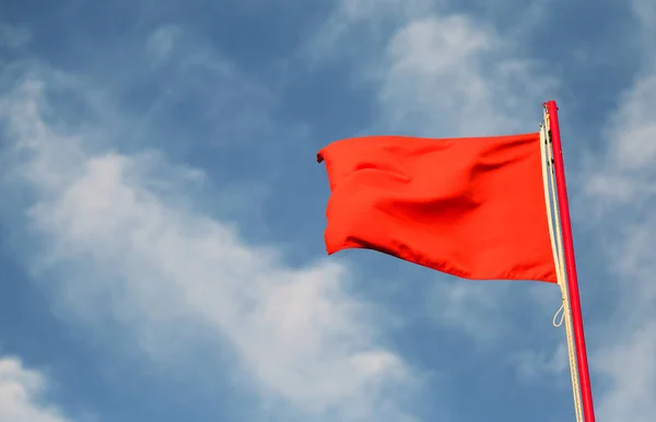 Bandera Roja Utilizada Para Indicar Mar Agitado Prohibición Bañarse — Foto de Stock