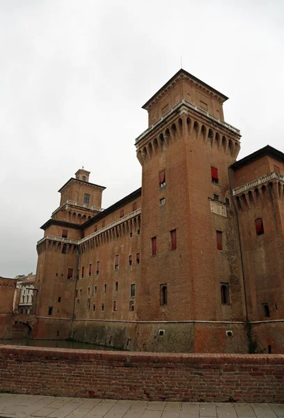 Castelo Antigo Chamado Castello Estense Língua Italiana Cidade Ferrara Itália — Fotografia de Stock