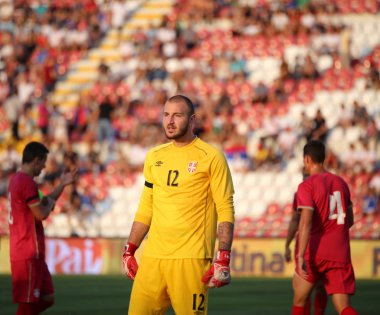 Vicenza, VI, İtalya - 2 Eylül 2016: kaleci Milinkovic Savic Vanja futbol maç arasında İtalya vs Sırbistan U21
