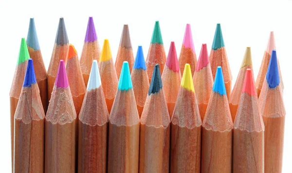 幼儿园里的许多彩色铅笔小窍门 — 图库照片