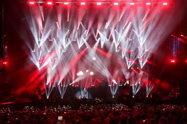 Verona, Vr, İtalya - 23 Eylül 2018: Konser Verona Arena Antonello Venditti ünlü bir İtalyan şarkıcı