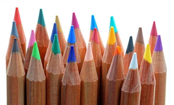Fundo Muitas Dicas Lápis Coloridos Uma Creche — Fotografia de Stock
