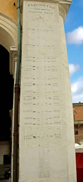 Column Level River Italy Dates Floods Called Padimetro Ferrara City — Stock Photo, Image